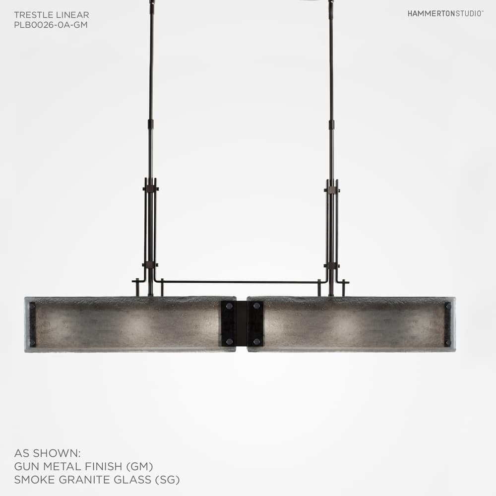 Urban Loft 44" Wide Artisan Crafted Linear LED Chandelier with Hand Textured Glass