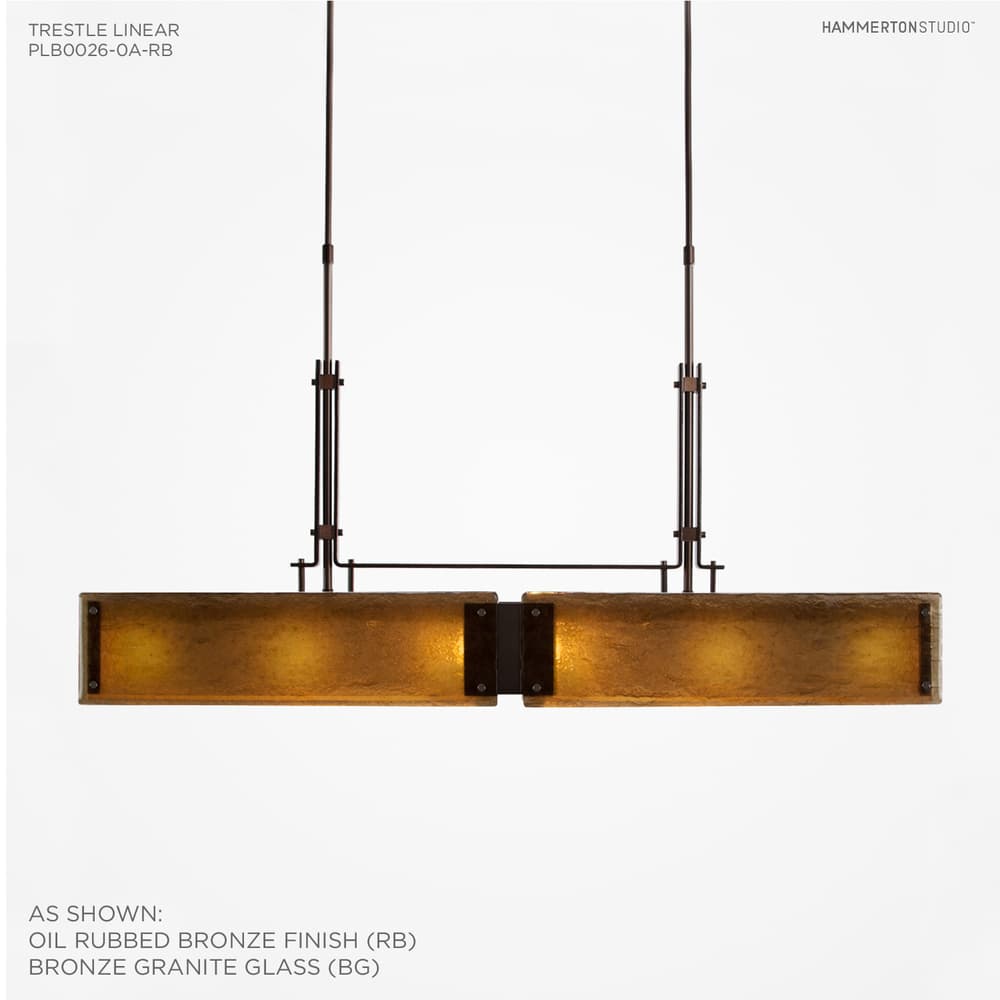 Urban Loft 44" Wide Artisan Crafted Linear LED Chandelier with Hand Textured Glass
