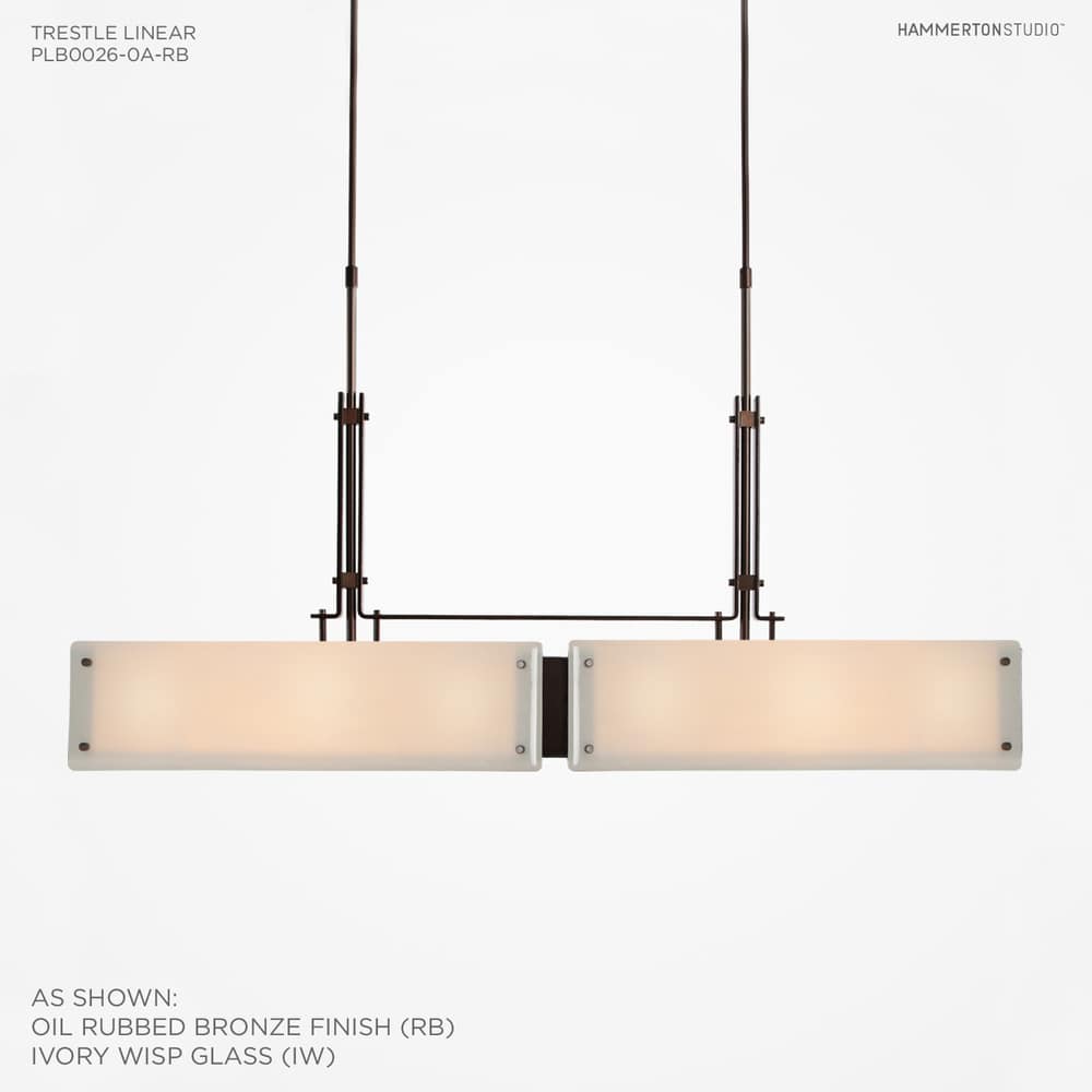 Urban Loft 44" Wide Artisan Crafted Linear LED Chandelier with Hand Textured Glass