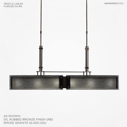 Urban Loft 44" Wide Artisan Crafted Linear Chandelier with Hand Textured Glass