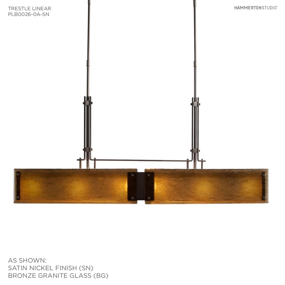 Urban Loft 44" Wide Artisan Crafted Linear LED Chandelier with Hand Textured Glass