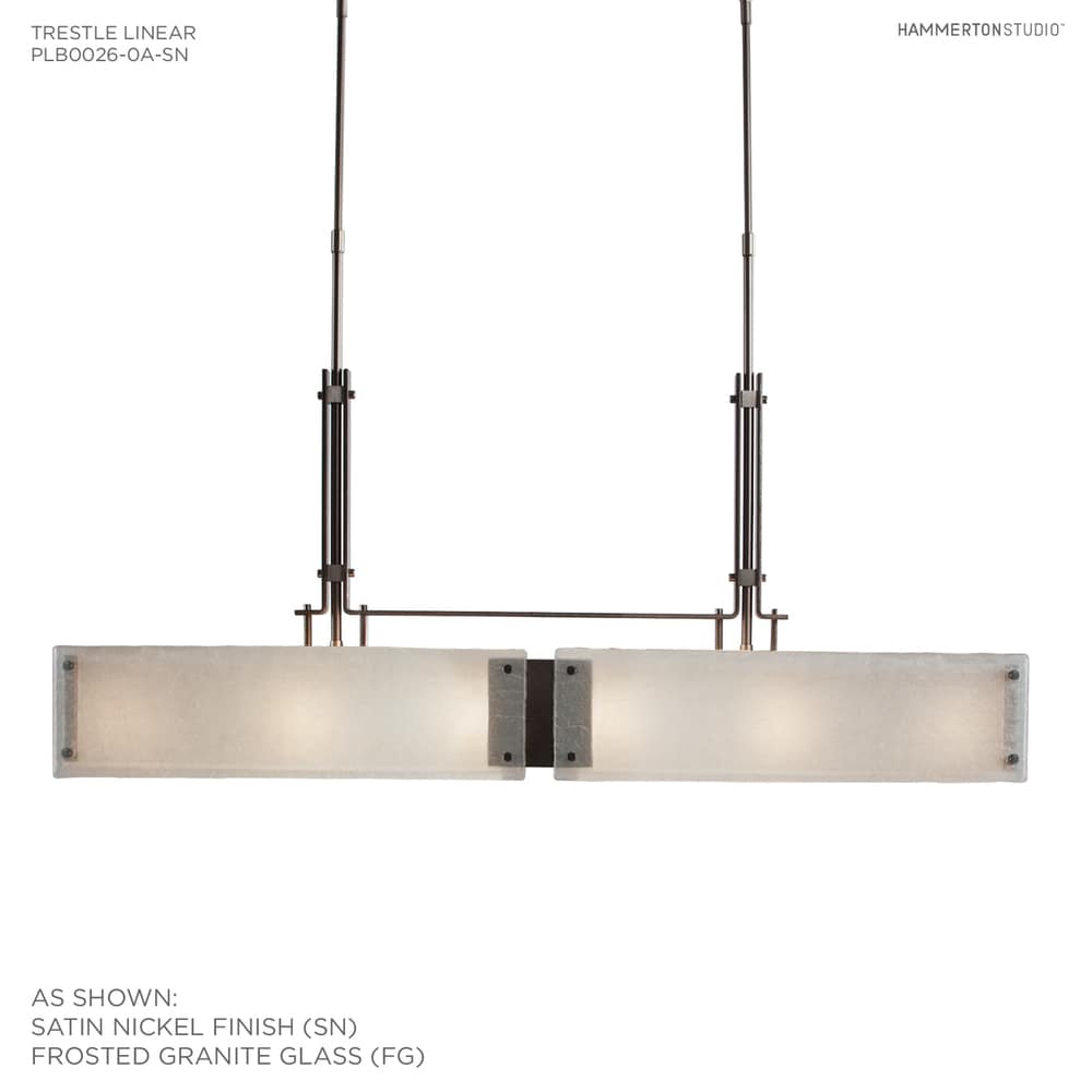 Urban Loft 44" Wide Artisan Crafted Linear LED Chandelier with Hand Textured Glass