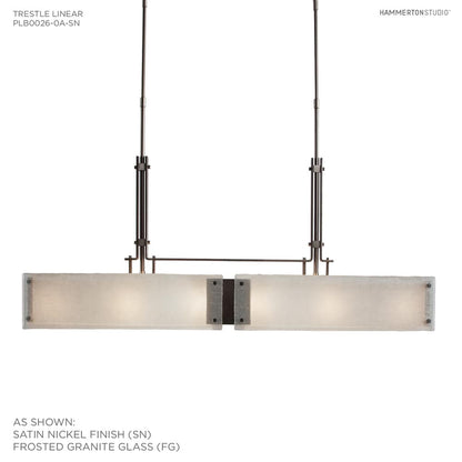 Urban Loft 44" Wide Artisan Crafted Linear LED Chandelier with Hand Textured Glass