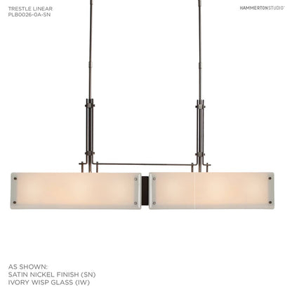 Urban Loft 44" Wide Artisan Crafted Linear Chandelier with Hand Textured Glass