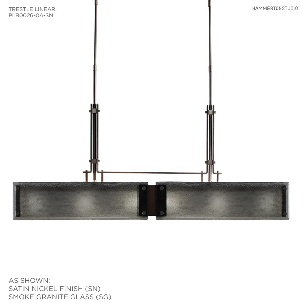 Urban Loft 44" Wide Artisan Crafted Linear LED Chandelier with Hand Textured Glass