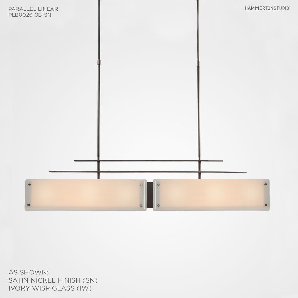 Urban Loft Parallel 44" Wide Artisan Crafted Linear Chandelier with Hand Textured Glass