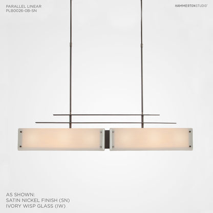Urban Loft Parallel 44" Wide Artisan Crafted Linear Chandelier with Hand Textured Glass