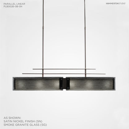 Urban Loft Parallel 44" Wide Artisan Crafted Linear Chandelier with Hand Textured Glass