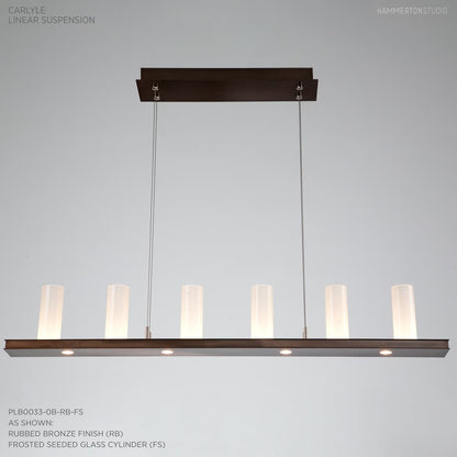 Carlyle 44" Wide Artisan Crafted 10 Light LED Linear Chandelier