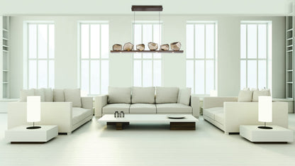 Gem 44" Wide 10 Light Hand Blown Glass LED Linear Suspension