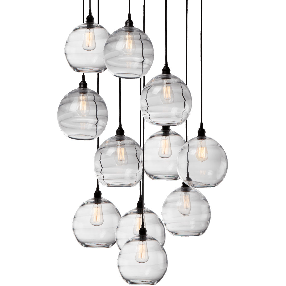 Terra 37" Wide Artisan Crafted Optic Glass 11 Light Pendant