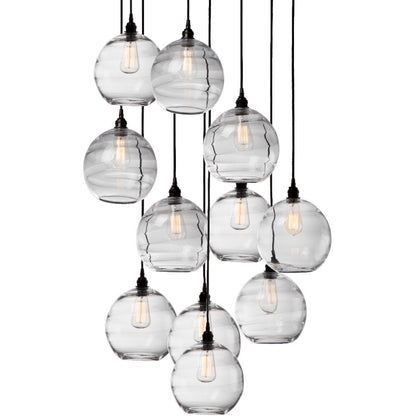 Terra 37" Wide Artisan Crafted Optic Glass 11 Light Pendant