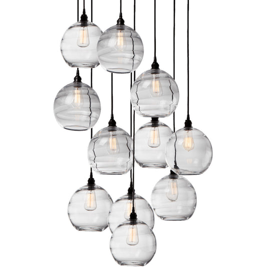 Terra 37" Wide Artisan Crafted Optic Glass 11 Light Pendant