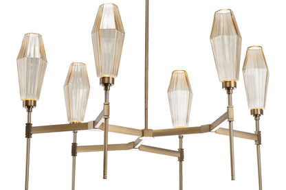 Aalto 37" Wide Artisan Crafted Geometric Optic Glass 6 Light Chandelier