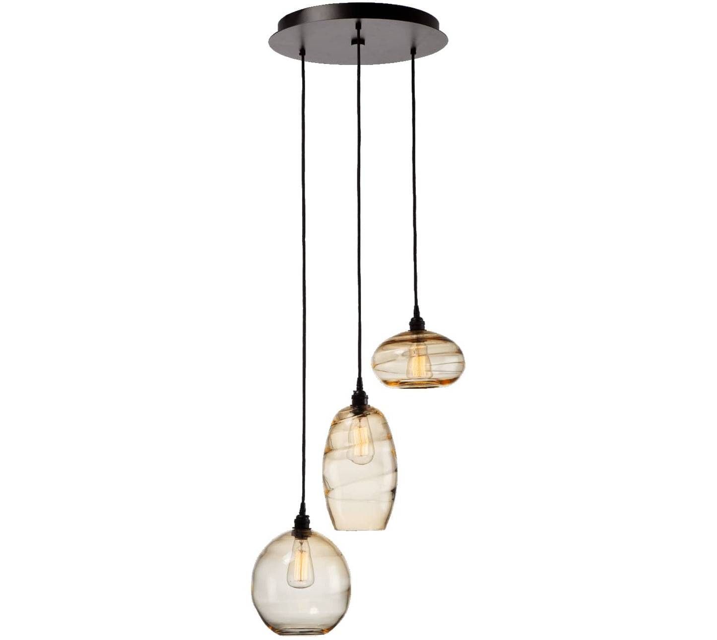 Misto 21" Wide Artisan Crafted Optic Glass 3 Light Pendant