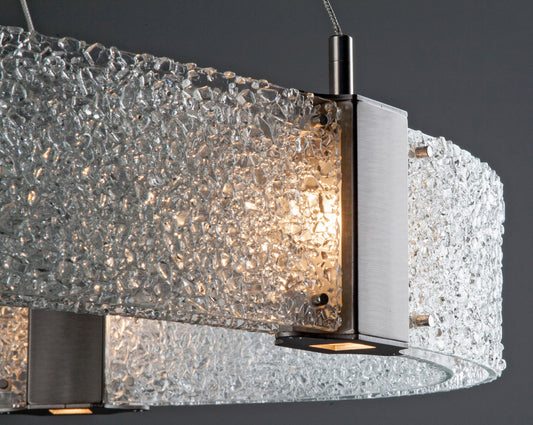 Parallel 48" Wide Artisan Crafted LED Chandelier with Hand Textured Glass