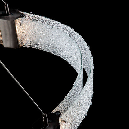 Parallel 48" Wide Artisan Crafted LED Chandelier with Hand Textured Glass