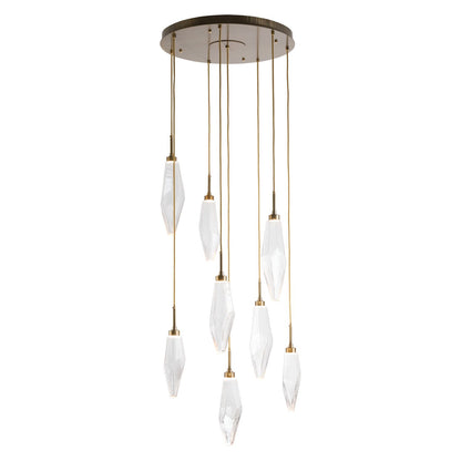 Rock Crystal 26" Wide 8 Light Hand Blown Glass Linear LED Pendant