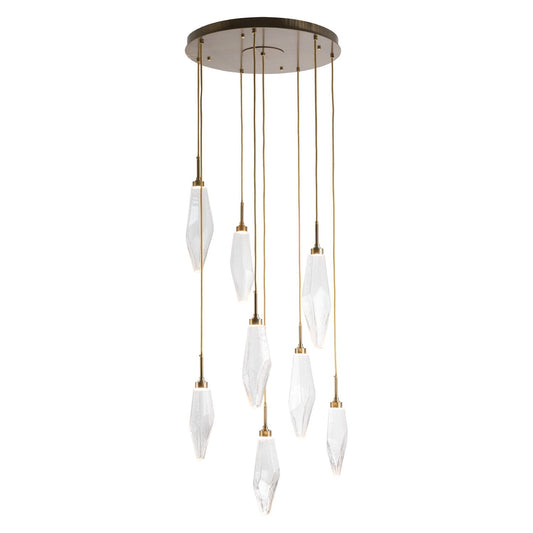Rock Crystal 26" Wide 8 Light Hand Blown Glass Linear LED Pendant