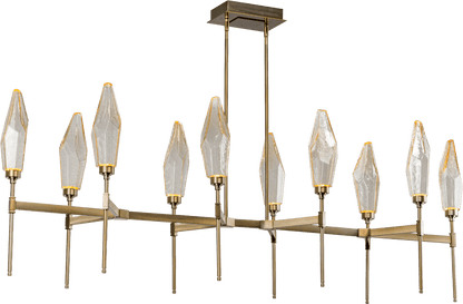 Rock Crystal 67" Wide 10 Light Hand Blown Glass Linear LED Chandelier