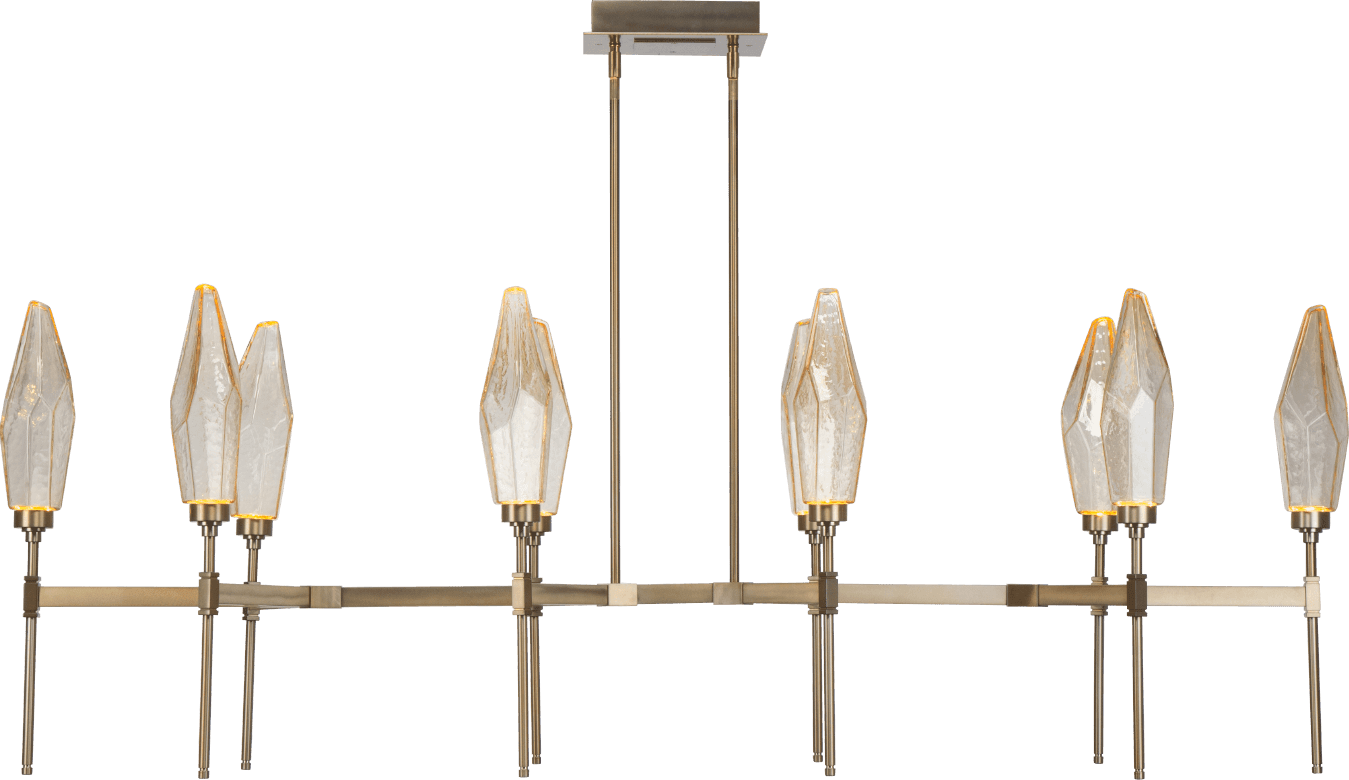Rock Crystal 67" Wide 10 Light Hand Blown Glass Linear LED Chandelier