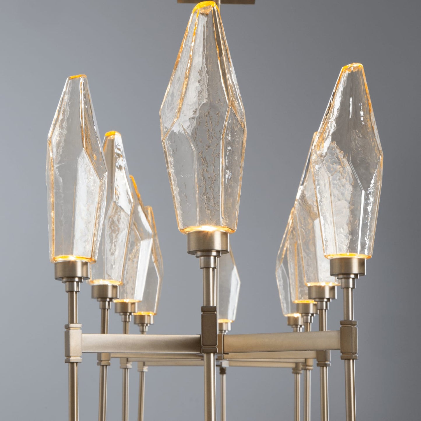 Rock Crystal 67" Wide 10 Light Hand Blown Glass Linear LED Chandelier