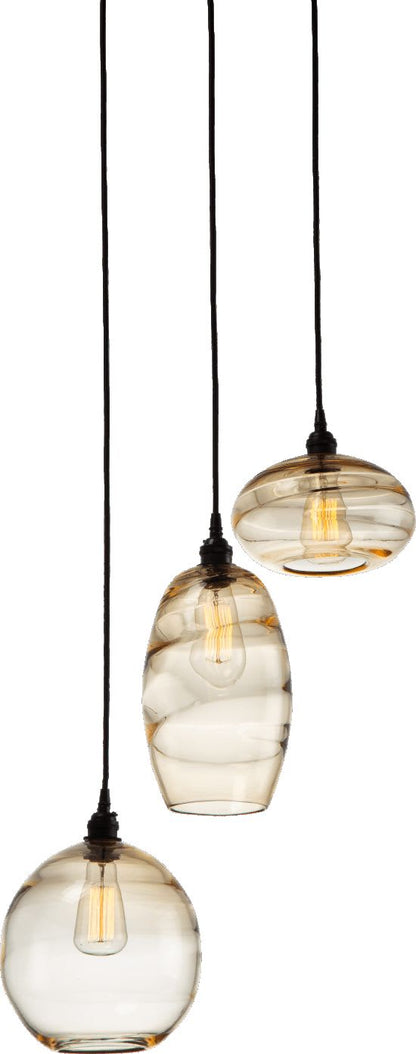 Misto 21" Wide Artisan Crafted Optic Glass 3 Light Pendant