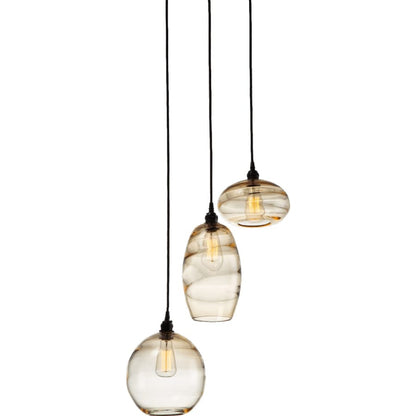 Hammerton Studio Misto 21" Wide Artisan Crafted Optic Glass 3 Light Pendant