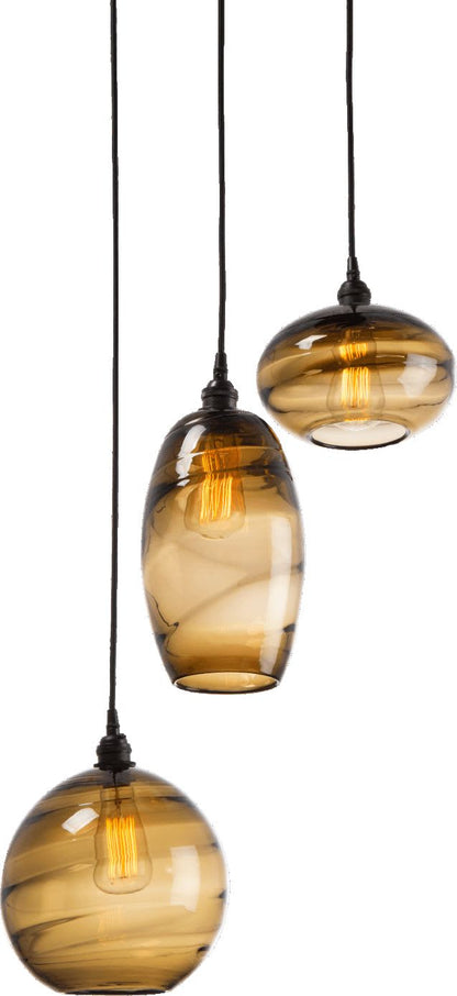 Misto 21" Wide Artisan Crafted Optic Glass 3 Light Pendant