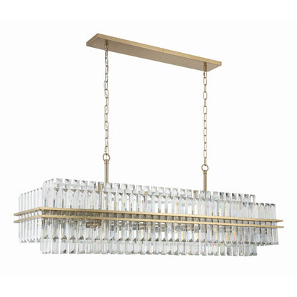 Hayes 50'' Aged Brass Linear Chandelier Gold 50"W x 18"H x 11"D