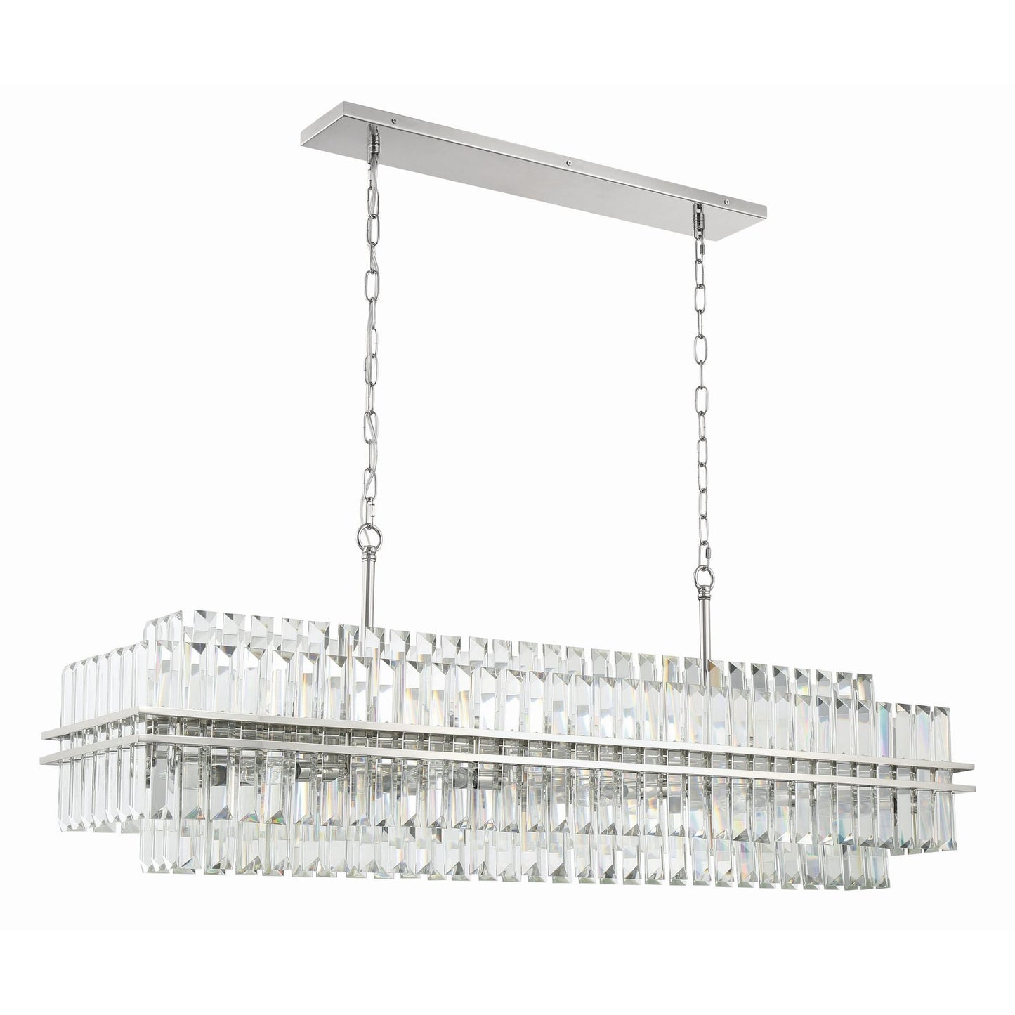 Hayes 50'' Polished Nickel Linear Chandelier Silver 50"W x 18"H x 11"D