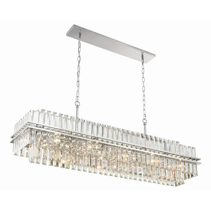 Hayes 50'' Polished Nickel Linear Chandelier Silver 50"W x 18"H x 11"D