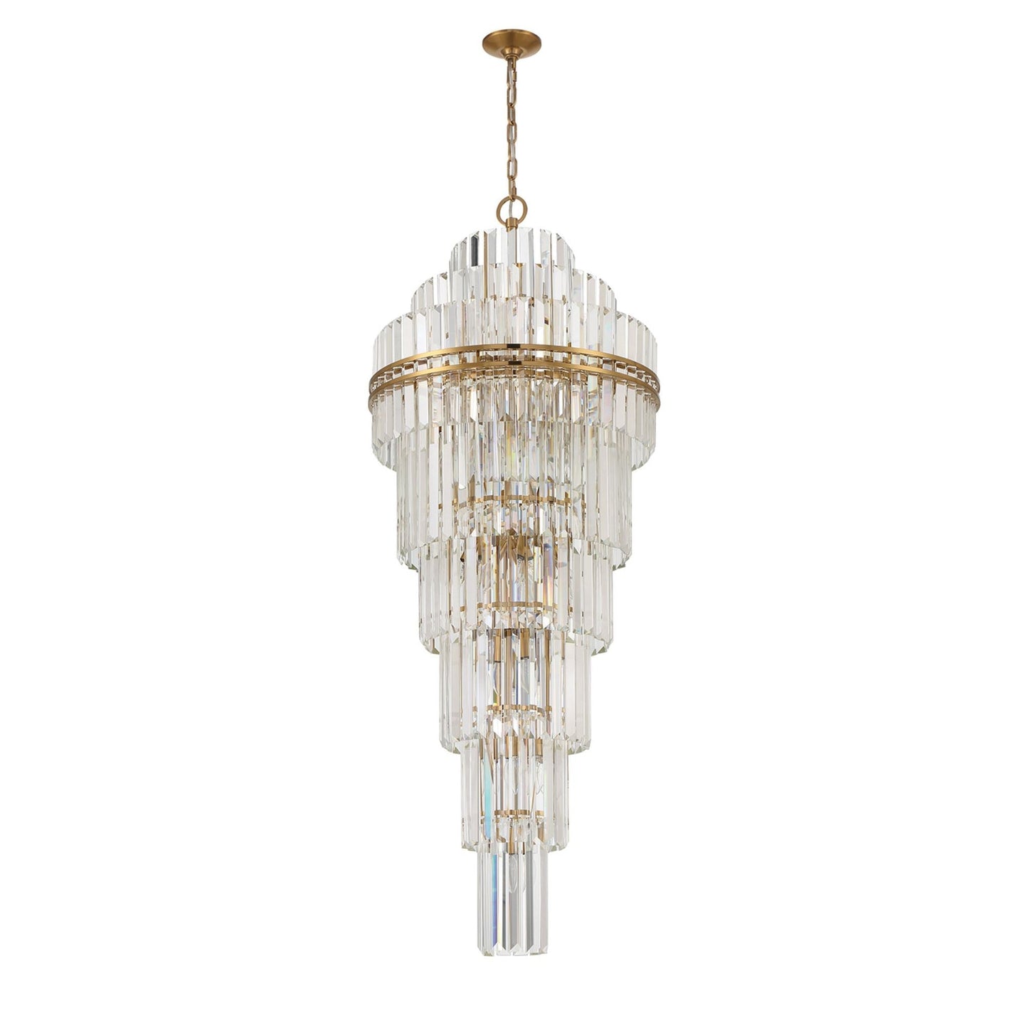 Hayes 24'' Aged Brass Chandelier Gold 24"W x 66"H x 24"D