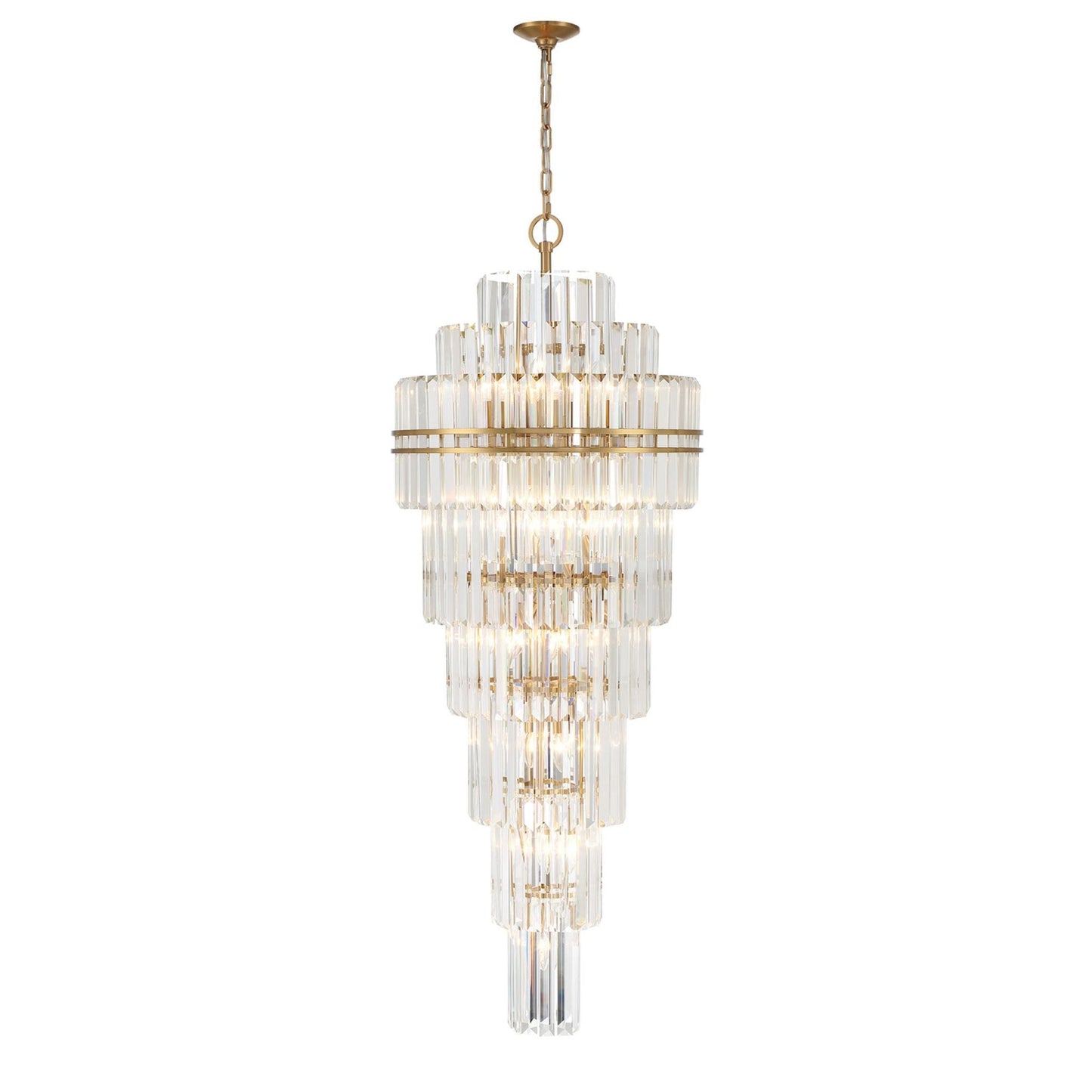Hayes 24'' Aged Brass Chandelier Gold 24"W x 66"H x 24"D