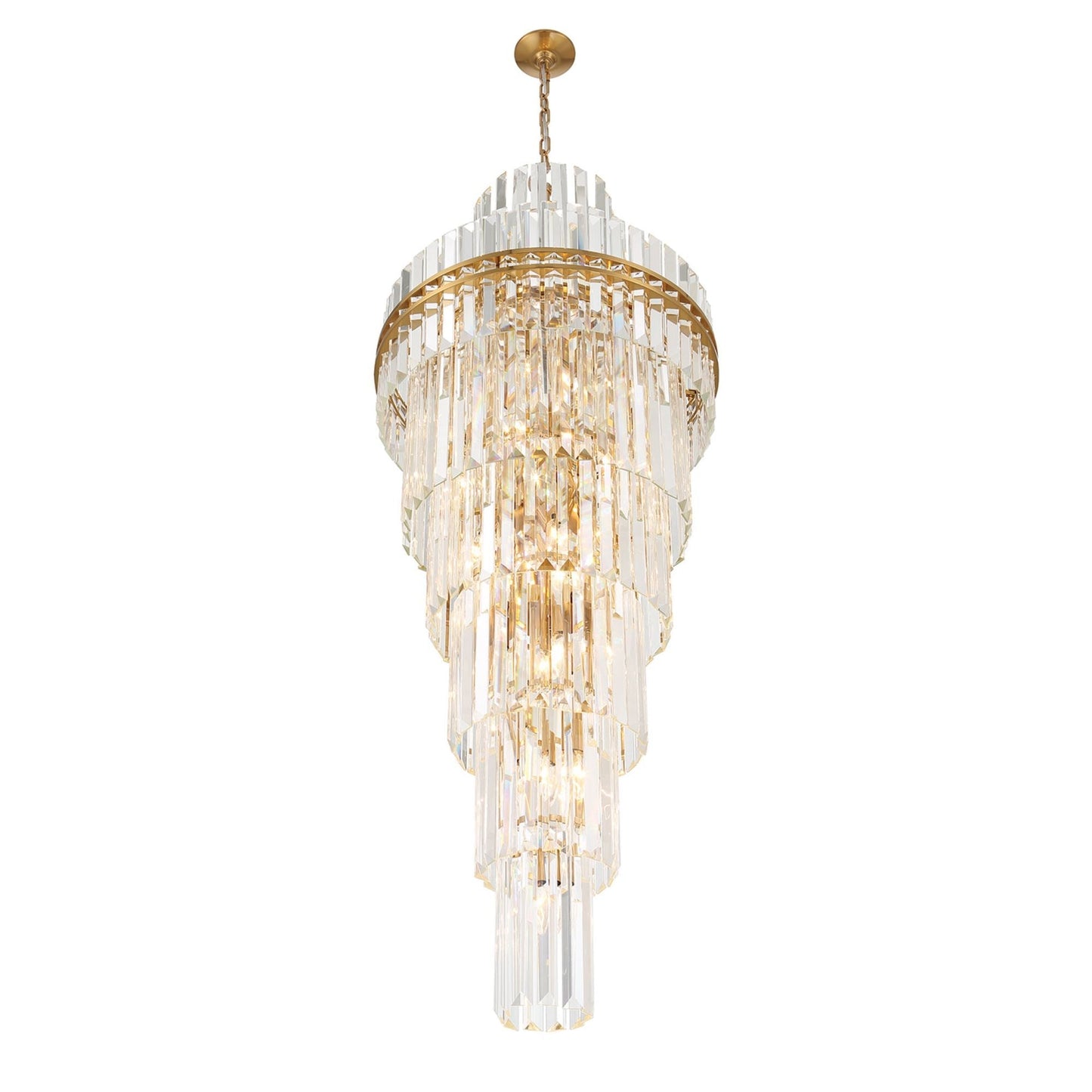 Hayes 24'' Aged Brass Chandelier Gold 24"W x 66"H x 24"D