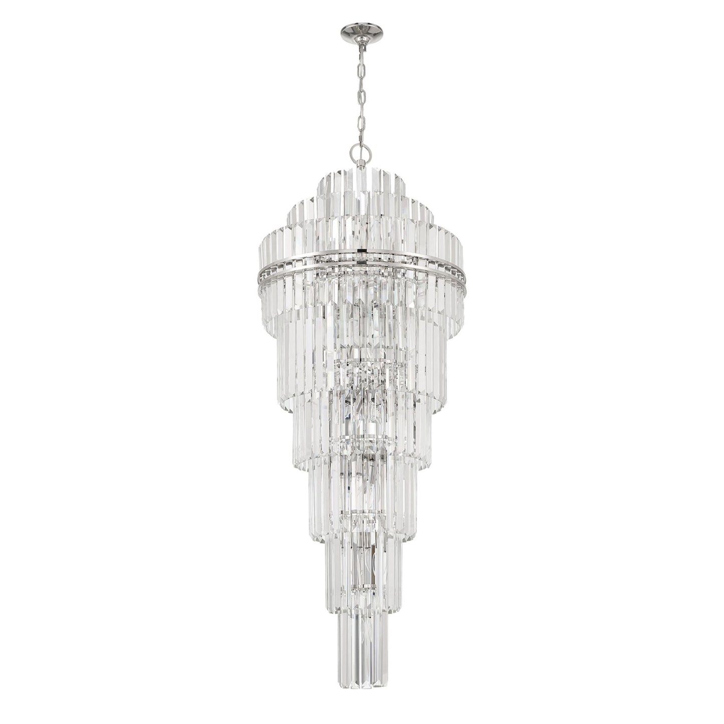 Hayes 24'' Polished Nickel Chandelier Silver 24"W x 66"H x 24"D