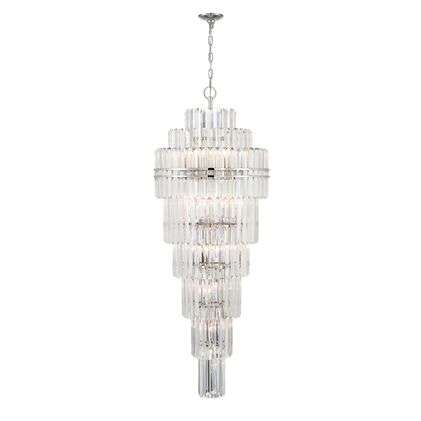 Hayes 24'' Polished Nickel Chandelier Silver 24"W x 66"H x 24"D