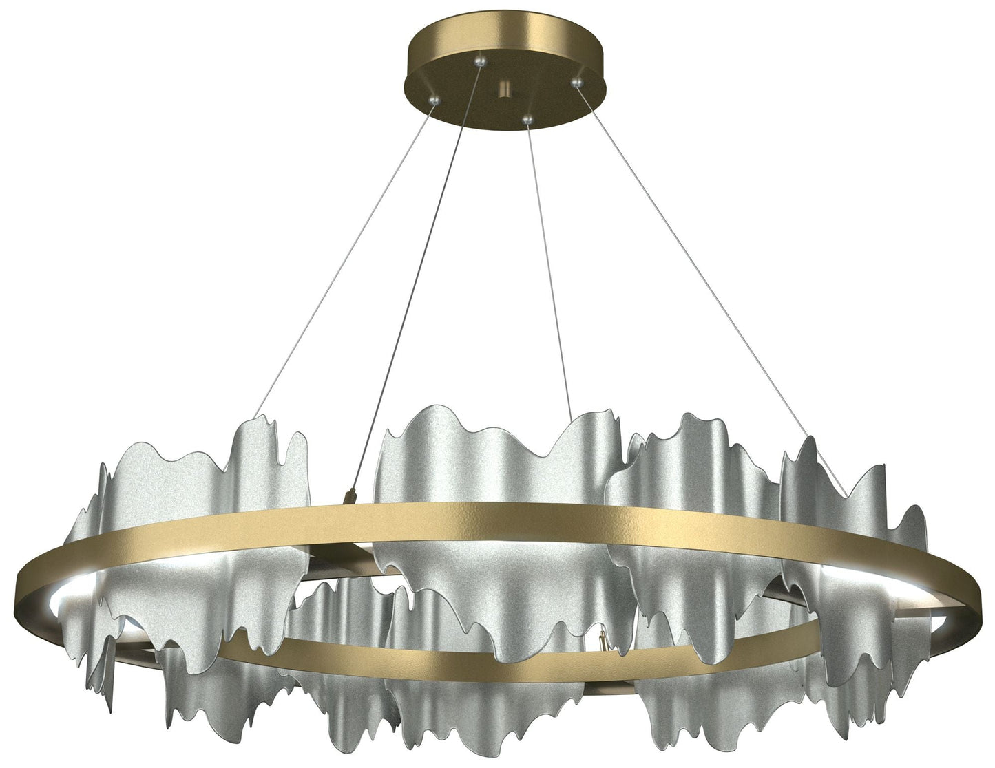 Hildene 38"W Accented Circular Modern Brass Standard LED Pendant