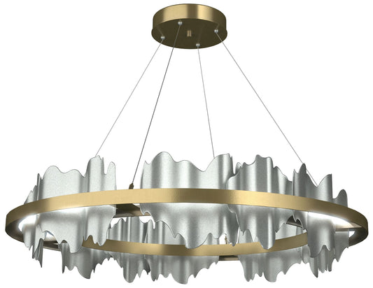 Hildene 38"W Accented Circular Modern Brass Standard LED Pendant