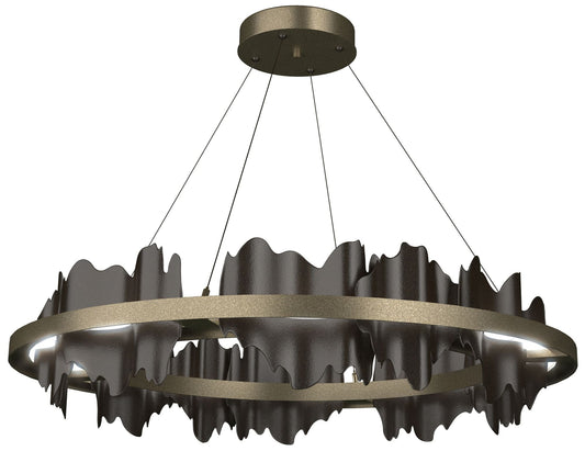 Hildene 38"W Oil Rubbed Bronze Accented Circular Gold Standard LED Pendant