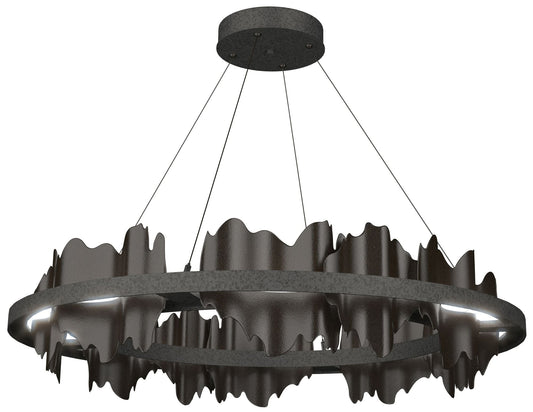 Hildene 38"W Oil Rubbed Bronze Accented Circular Iron Standard LED Pendant