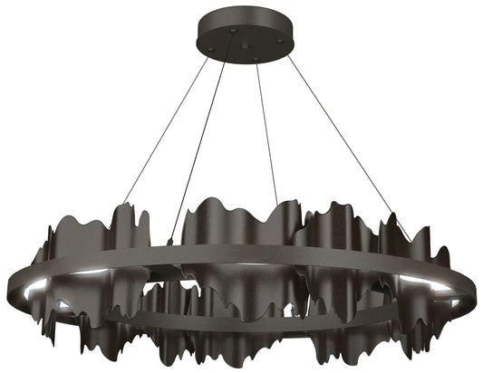 Hildene 38"W Oil Rubbed Bronze Accented Circular Smoke Standard LED Pendant