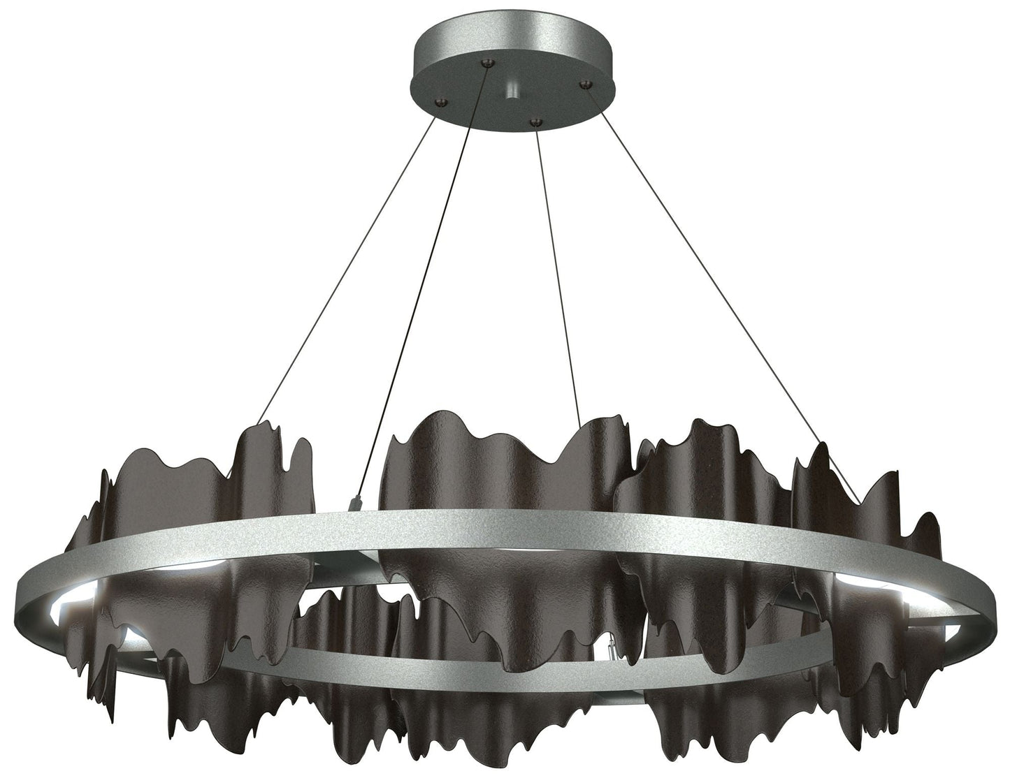 Hildene 38"W Oil Rubbed Bronze Accented Circular Standard LED Pendant