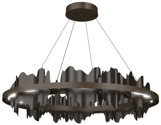 Hildene 38"W Oiled Bronze Accented Circular Bronze Standard LED Pendant