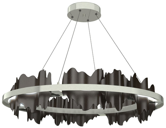 Hildene 38"W Oiled Bronze Accented Circular Sterling Standard LED Pendant