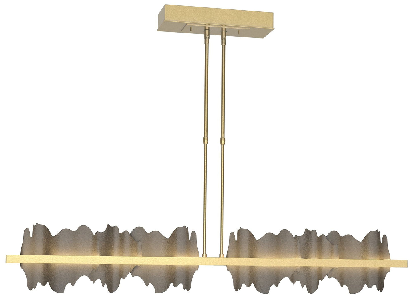 Hildene 51.9" Wide Large Modern Brass And Dark Smoke LED Pendant