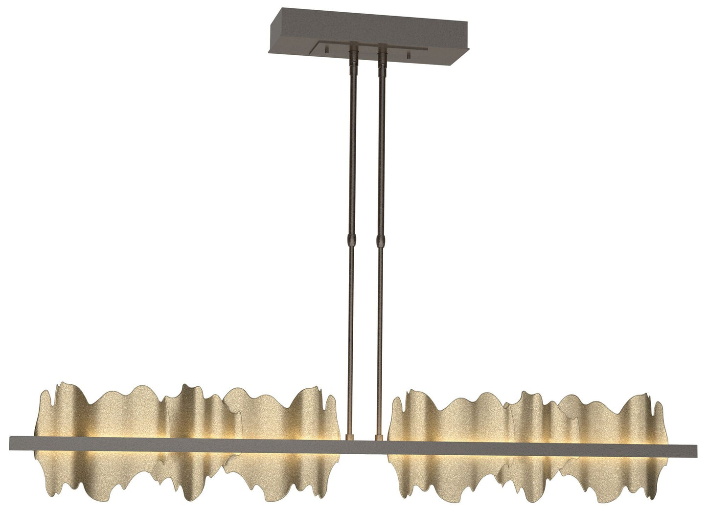 Hildene 51.9" Wide Large Oil Rubbed Bronze And Soft Gold LED Pendant