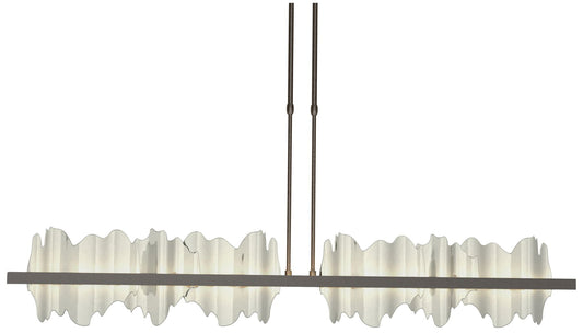 Hildene 51.9"W Sterling Accented Large Oil Rubbed Bronze Long LED Pend
