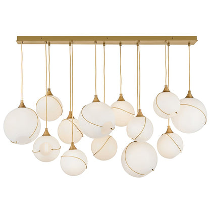 Skye 13 Light 60" Wide Linear Pendant with Glass Shades