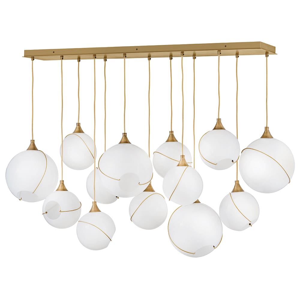 Skye 13 Light 60" Wide Linear Pendant with Glass Shades